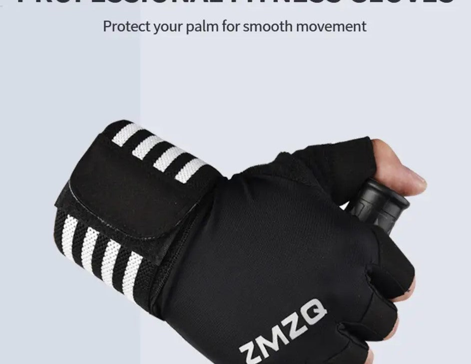 Premium Unisex Half Finger Fitness Gloves with Wrist Support
