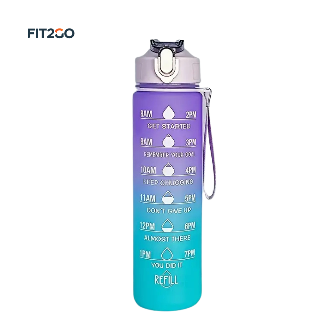 Gradient Color Water Bottle With Time Marker